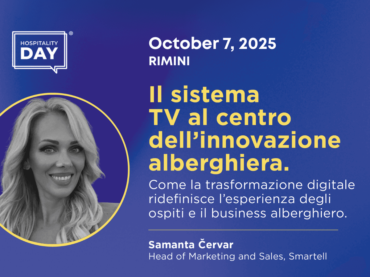 Smartell presentation at Hospitality Day 2025 about hotel digital transformation