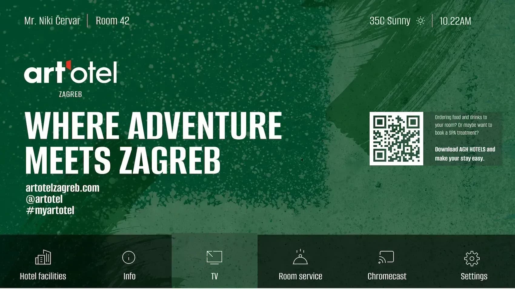 TV s ekranima dobrodošlice
